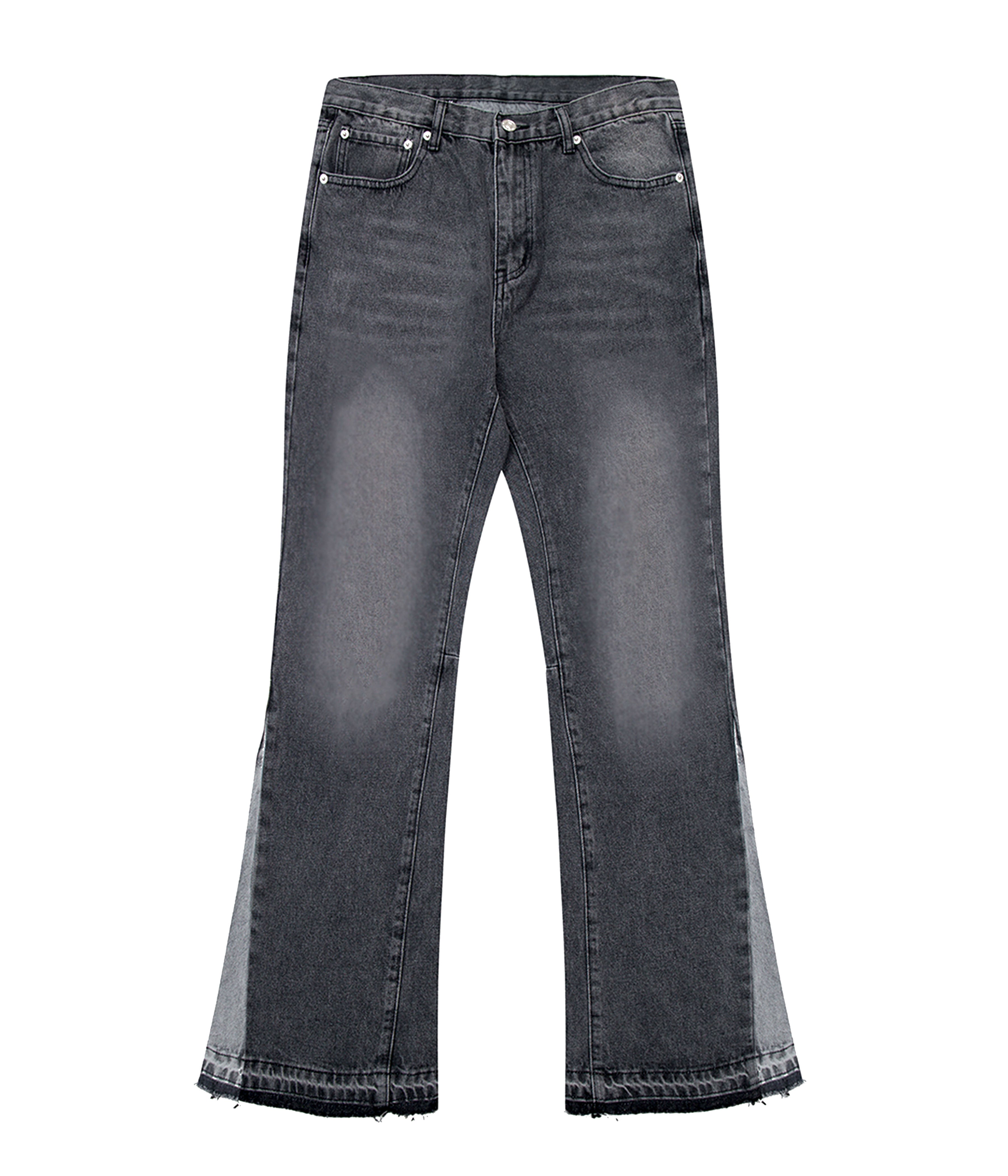 CHARCOAL SPLIT FLARE DENIM