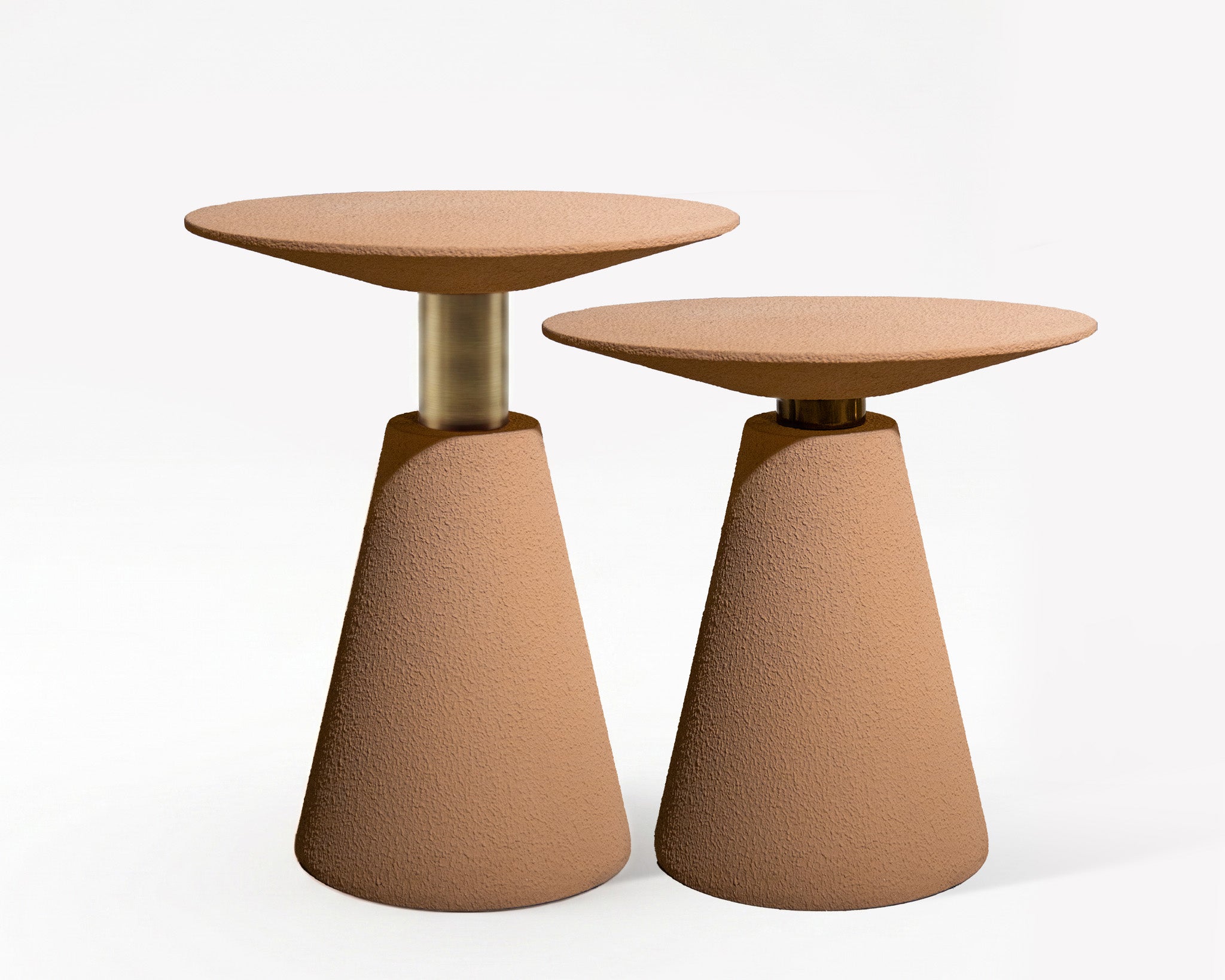 Microcement Textured  Minimal Side Table Set