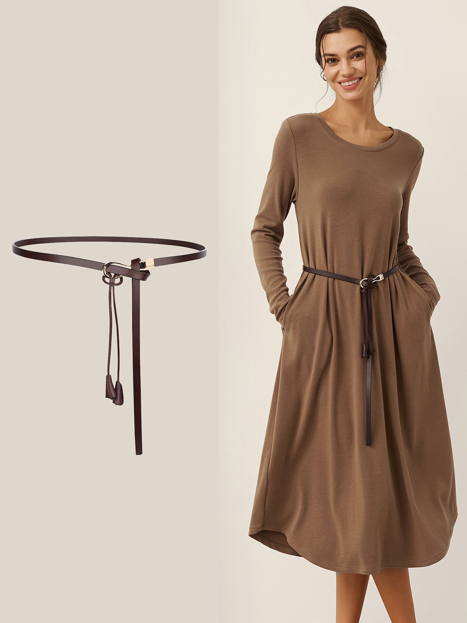 Recycled Leather Belt Versatile Styling For Dress And Blazer VIVETTE