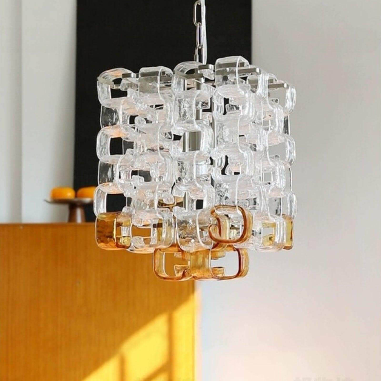 Glass Ice Cube Chandelier