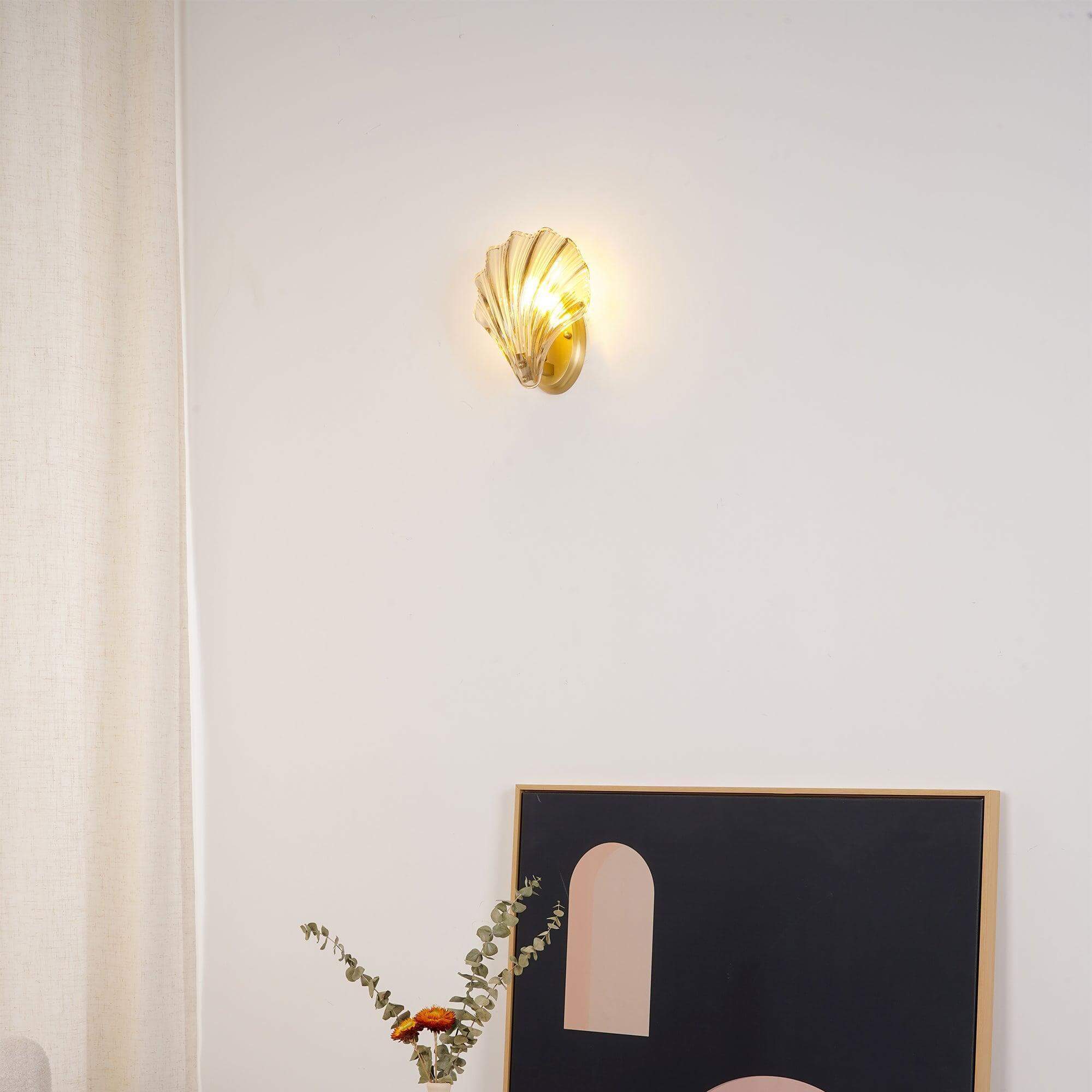 Glass Shell Wall Light