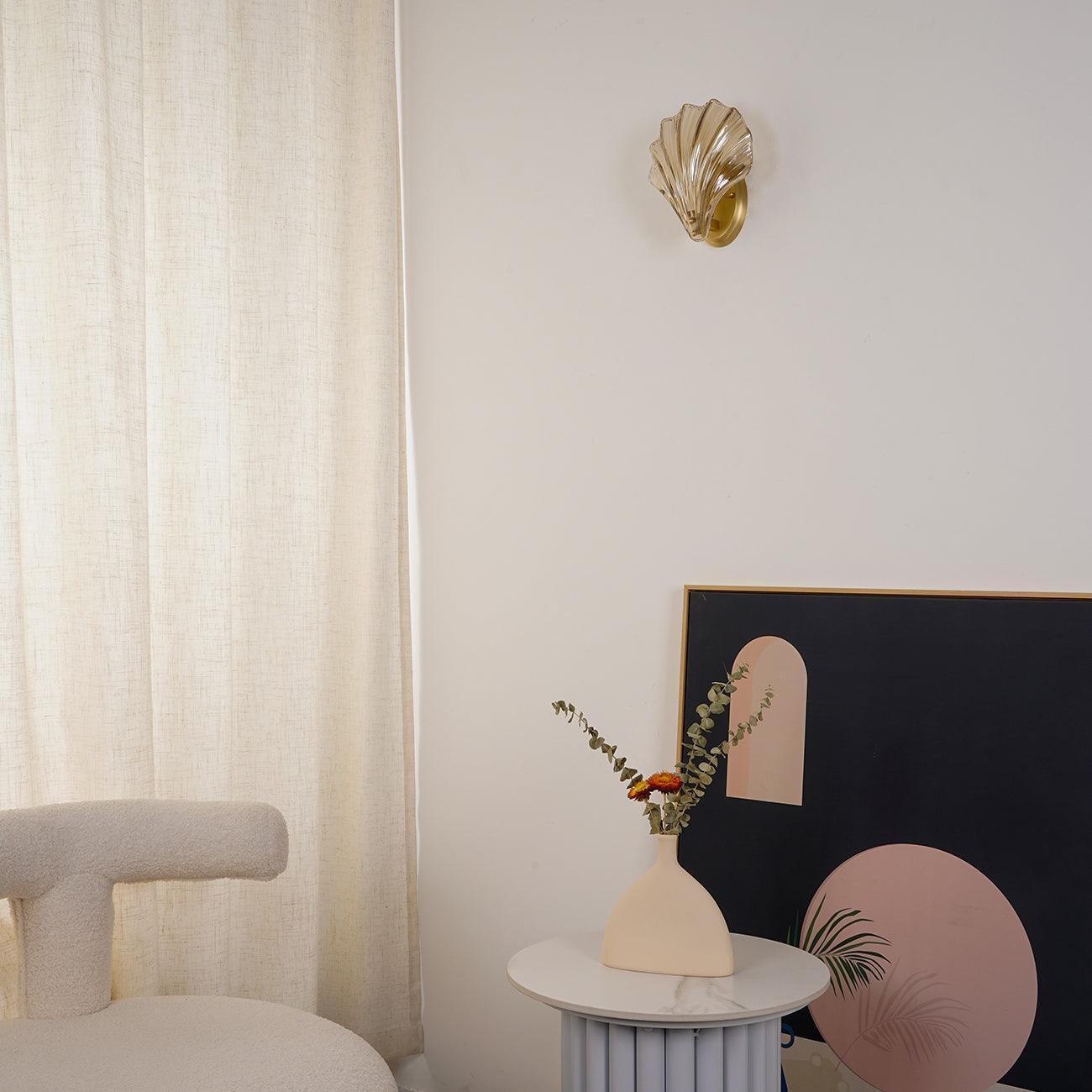 Glass Shell Wall Light