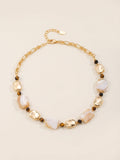 Golden Shell Mix Abalone Shell Beaded Necklace