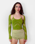Green Halter Bolero Set