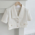 Blazer Short Women 2022 Summer Loose White Jackets Office Ladies