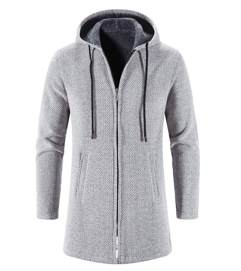 Cashmere Men's Cardigan Chenille Outer Sweater Coat Windbreaker