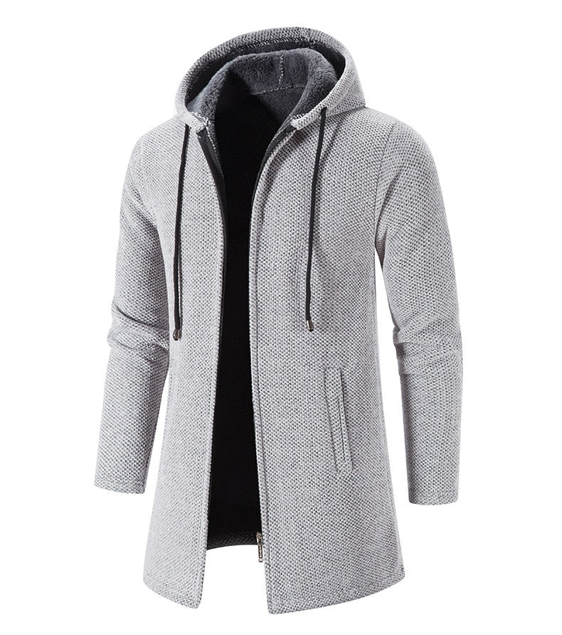 Cashmere Men's Cardigan Chenille Outer Sweater Coat Windbreaker