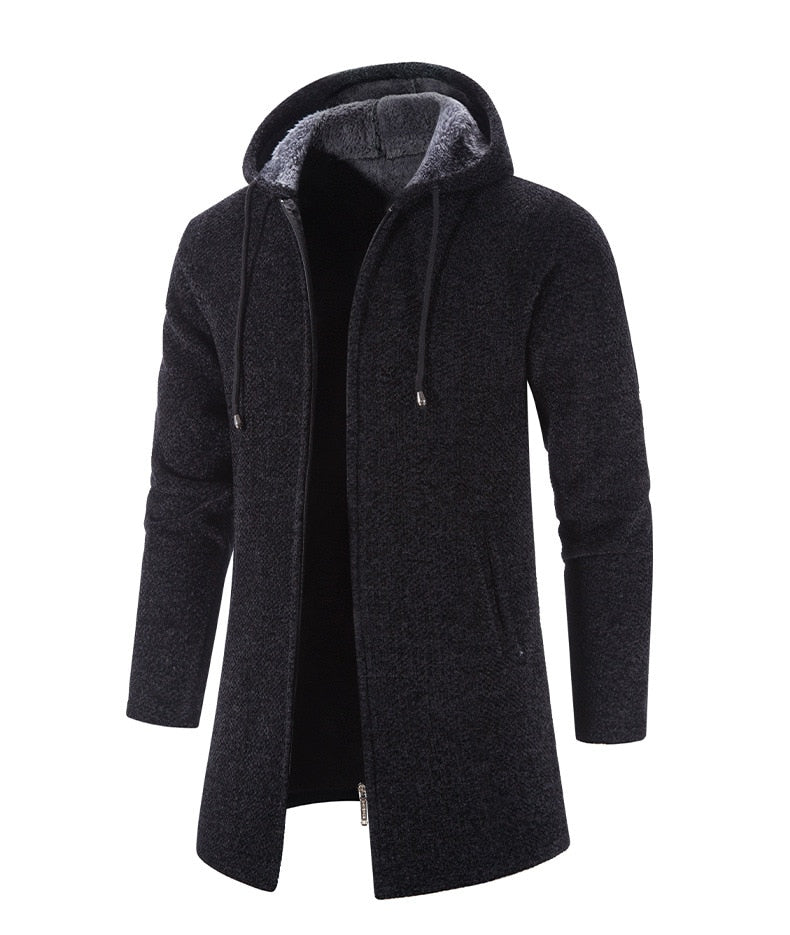 Cashmere Men's Cardigan Chenille Outer Sweater Coat Windbreaker