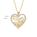 Multi-name Mixed Color Heart Necklace Family Tree of Life Nameplate Pendant