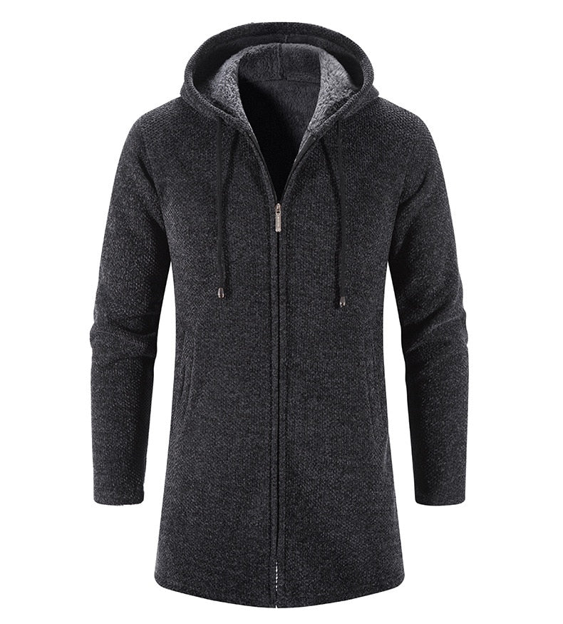 Cashmere Men's Cardigan Chenille Outer Sweater Coat Windbreaker