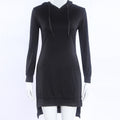 Woman Sweatshirt Dress Hoodies Autumn Sports Casual Long Sleeve Split Sweatshirt Hooded Dress