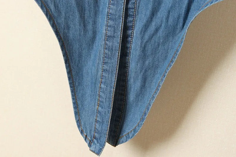 Denim Shirt Short Sleeve Womens Tops Chemise Femme Crop Tops