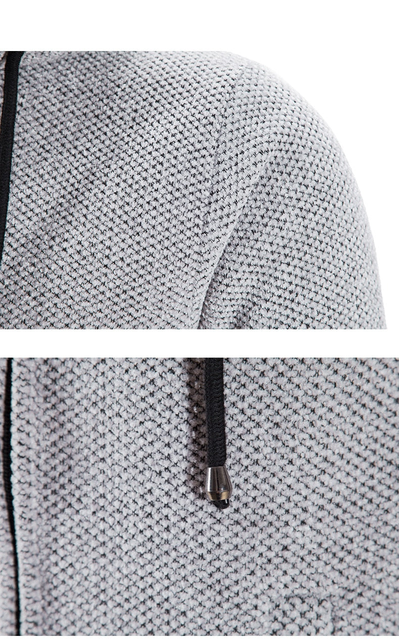 Cashmere Men's Cardigan Chenille Outer Sweater Coat Windbreaker