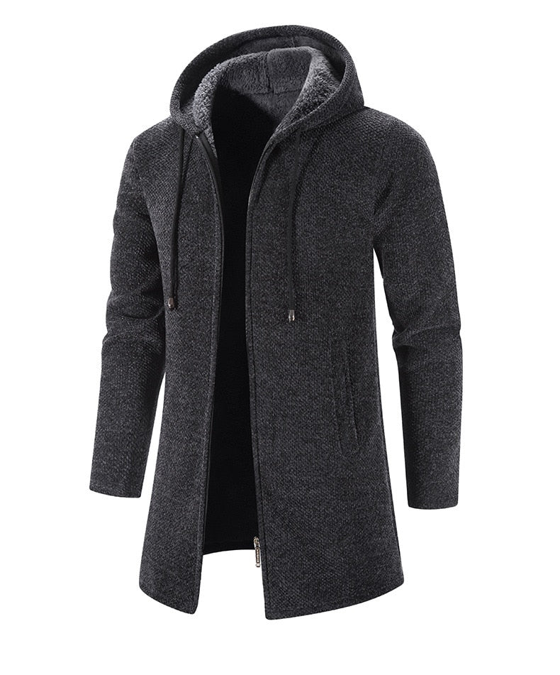 Cashmere Men's Cardigan Chenille Outer Sweater Coat Windbreaker