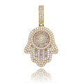 Hand Pendant Necklace With Tennis Chain Cuban chain Gold Silver Color Iced Out Hip Hop Rock Jewelry