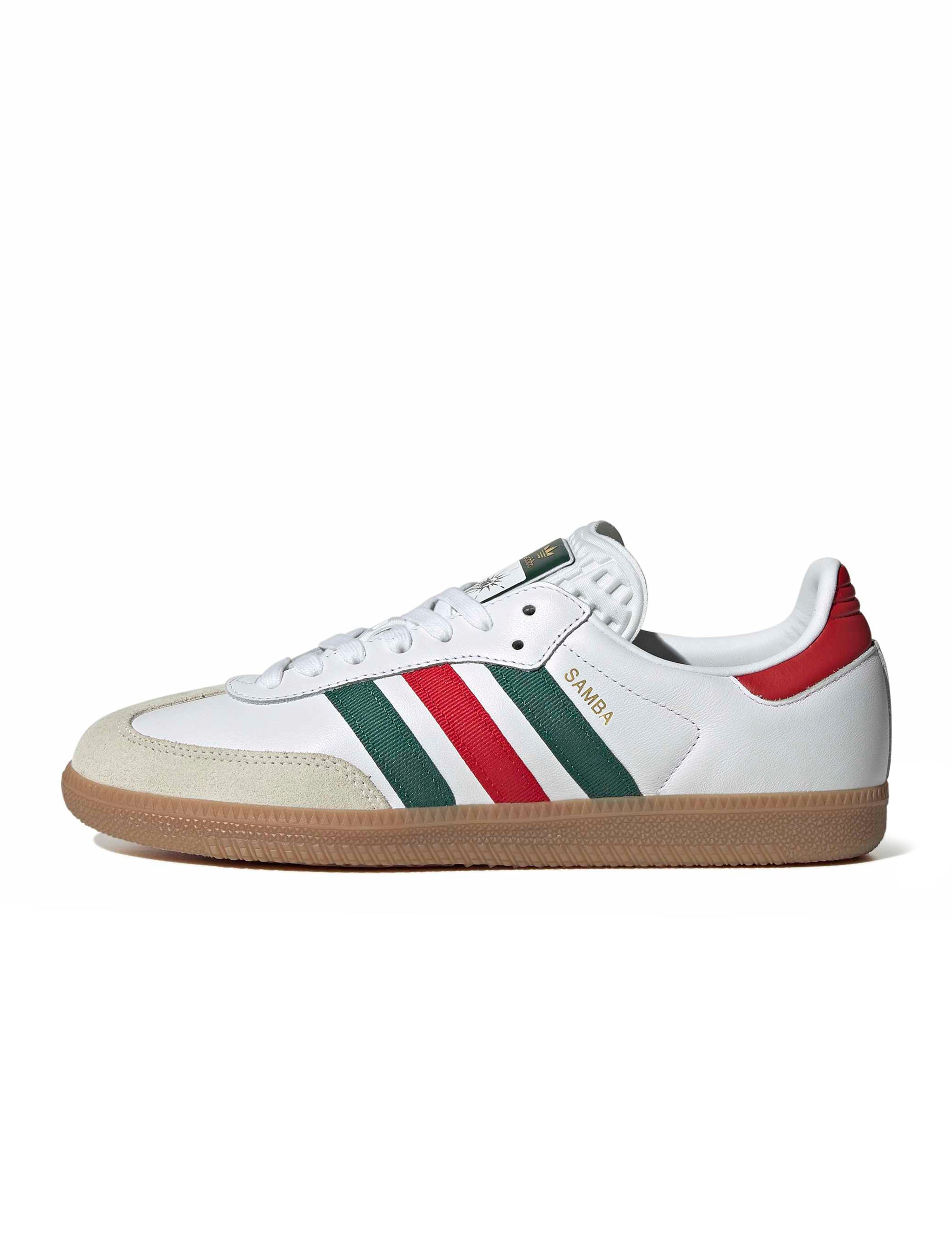 Adidas Mens Samba OG - White/Scarlet/Dark Green