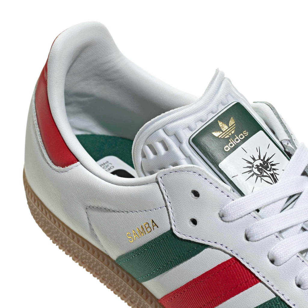 Adidas Mens Samba OG - White/Scarlet/Dark Green