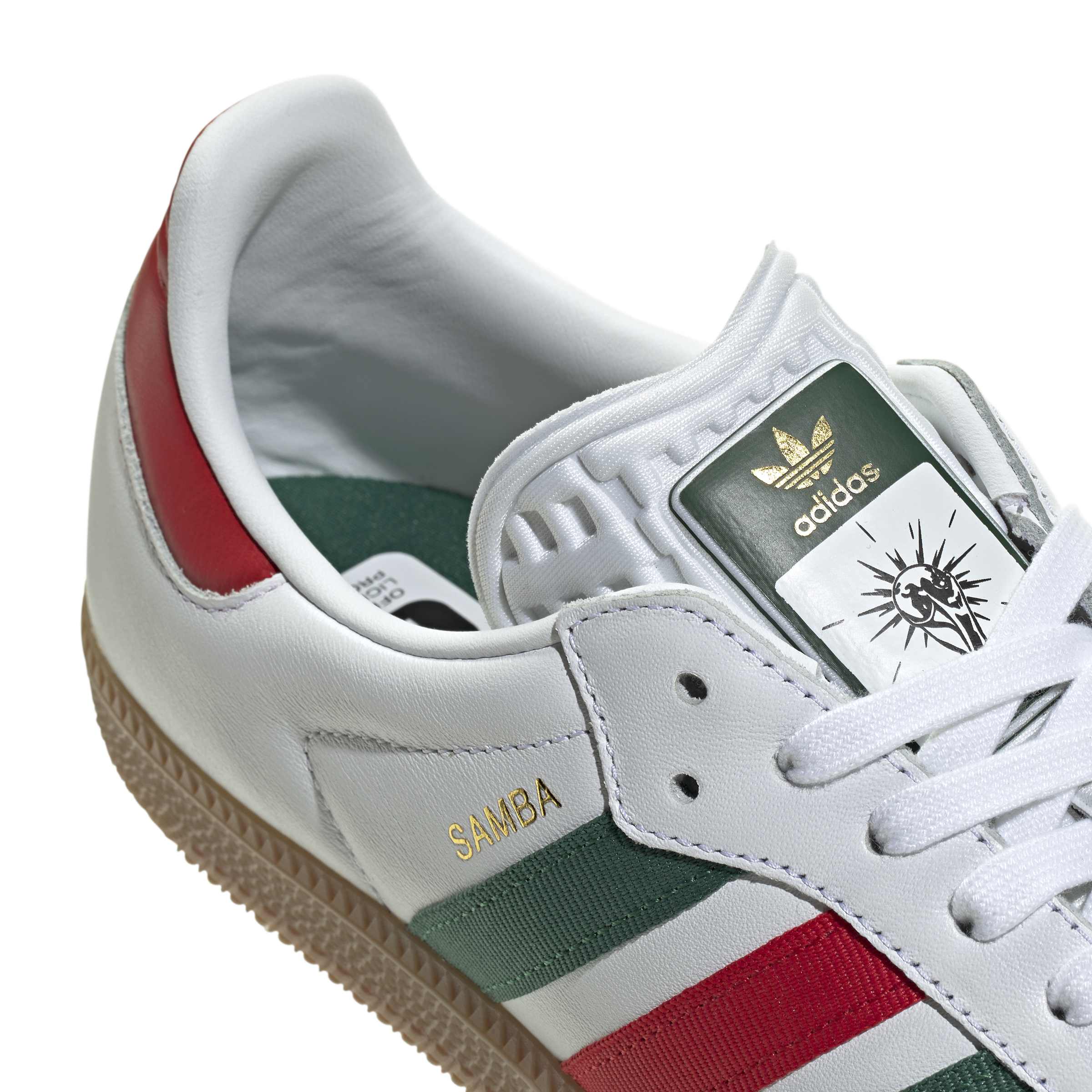 Adidas Mens Samba OG - White/Scarlet/Dark Green