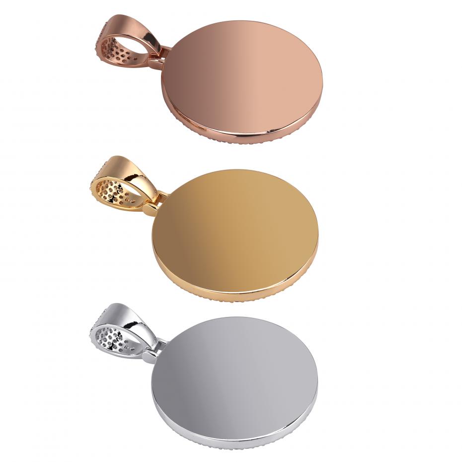 Custom Photo Memory Medallions Necklace With Tennis Chain With Cubic Zircon Chains