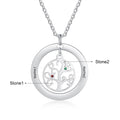 Tree of Life Name Necklace with Birthstone Name Engraved Pendant Family