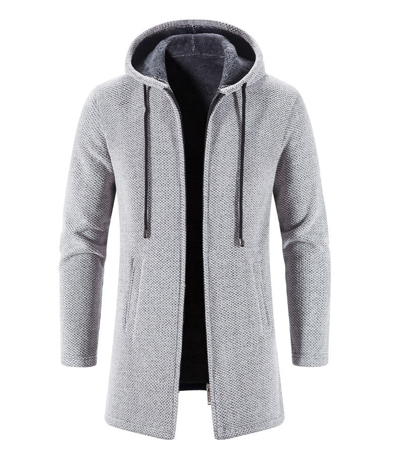 Cashmere Men's Cardigan Chenille Outer Sweater Coat Windbreaker