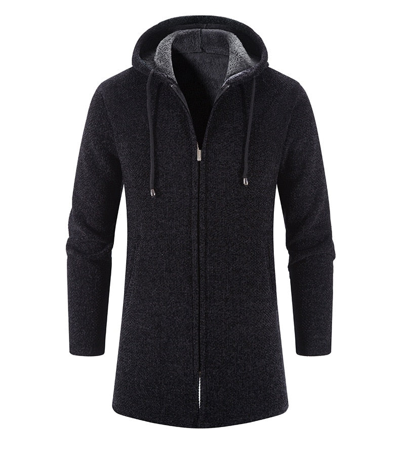 Cashmere Men's Cardigan Chenille Outer Sweater Coat Windbreaker