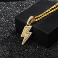 Full Zircon Lightning Necklace Hip Hop Party Locomotive Pendant Necklace