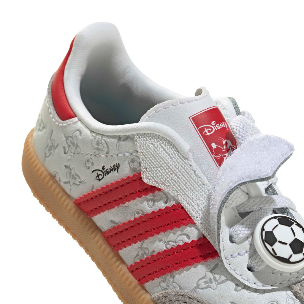 Adidas (PS) Disney Samba OG Elastic Lace - White/Red