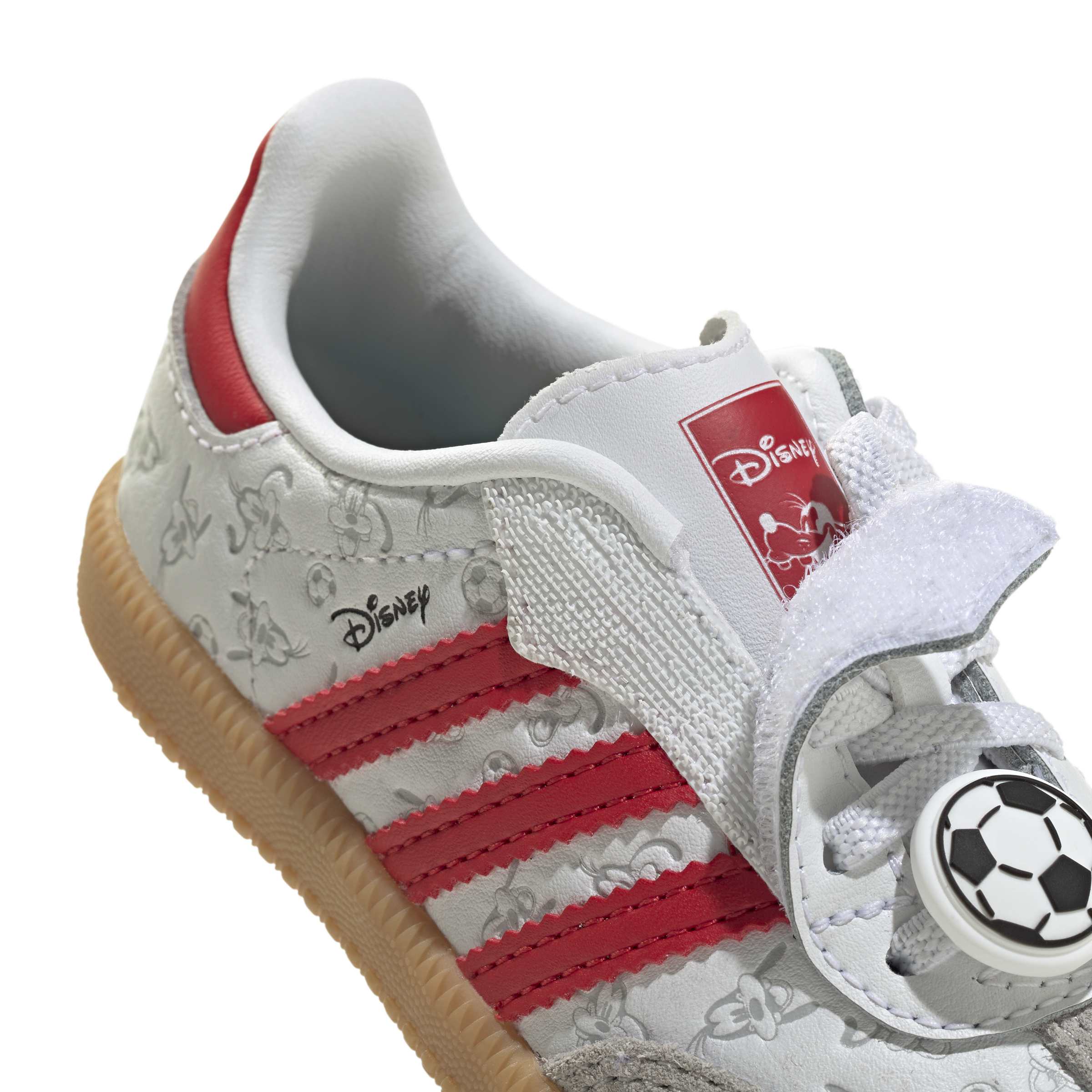 Adidas (PS) Disney Samba OG Elastic Lace - White/Red