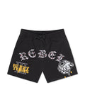 Rebel Minds Heavy Tears Rhinestone Shorts - Black