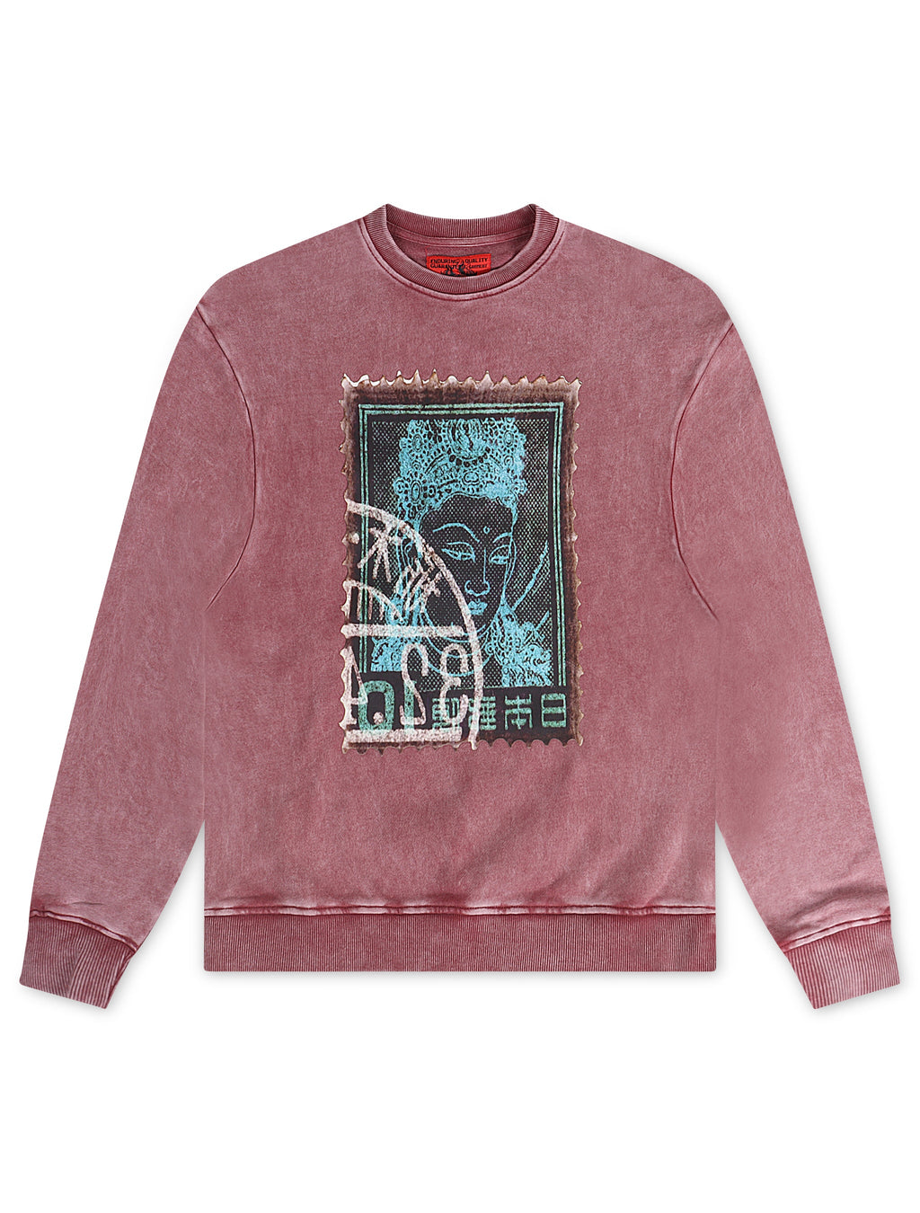 Vicious Denim Graphic Crewneck - Acid Burgundy
