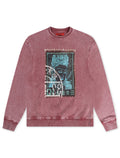 Vicious Denim Graphic Crewneck - Acid Burgundy