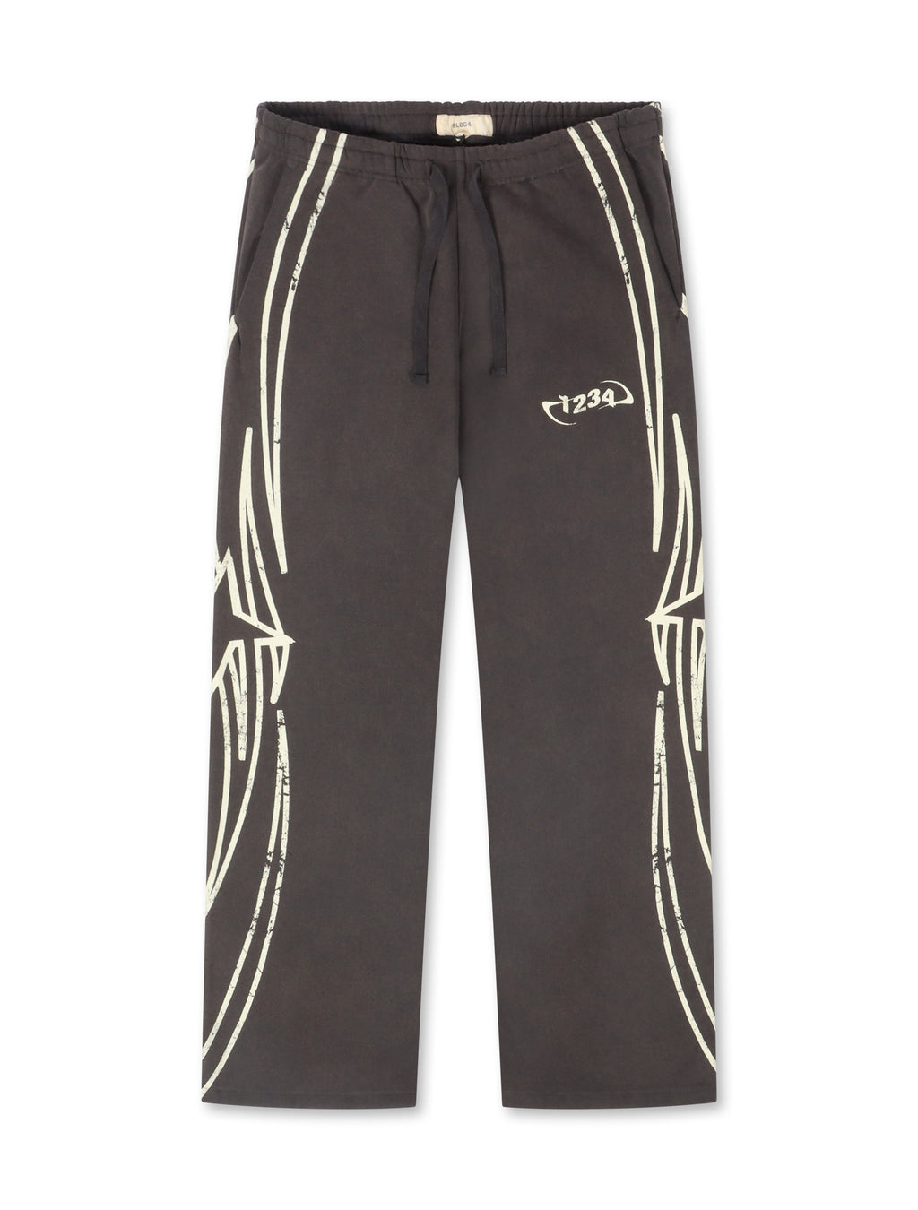 BLDG4 Star Wide Leg Pant - Charcoal Art