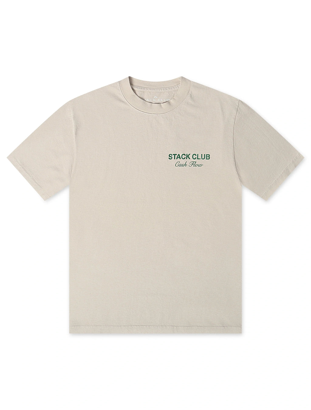 Stack Club Cash Flow Heavyweight Tee - Cream/Green