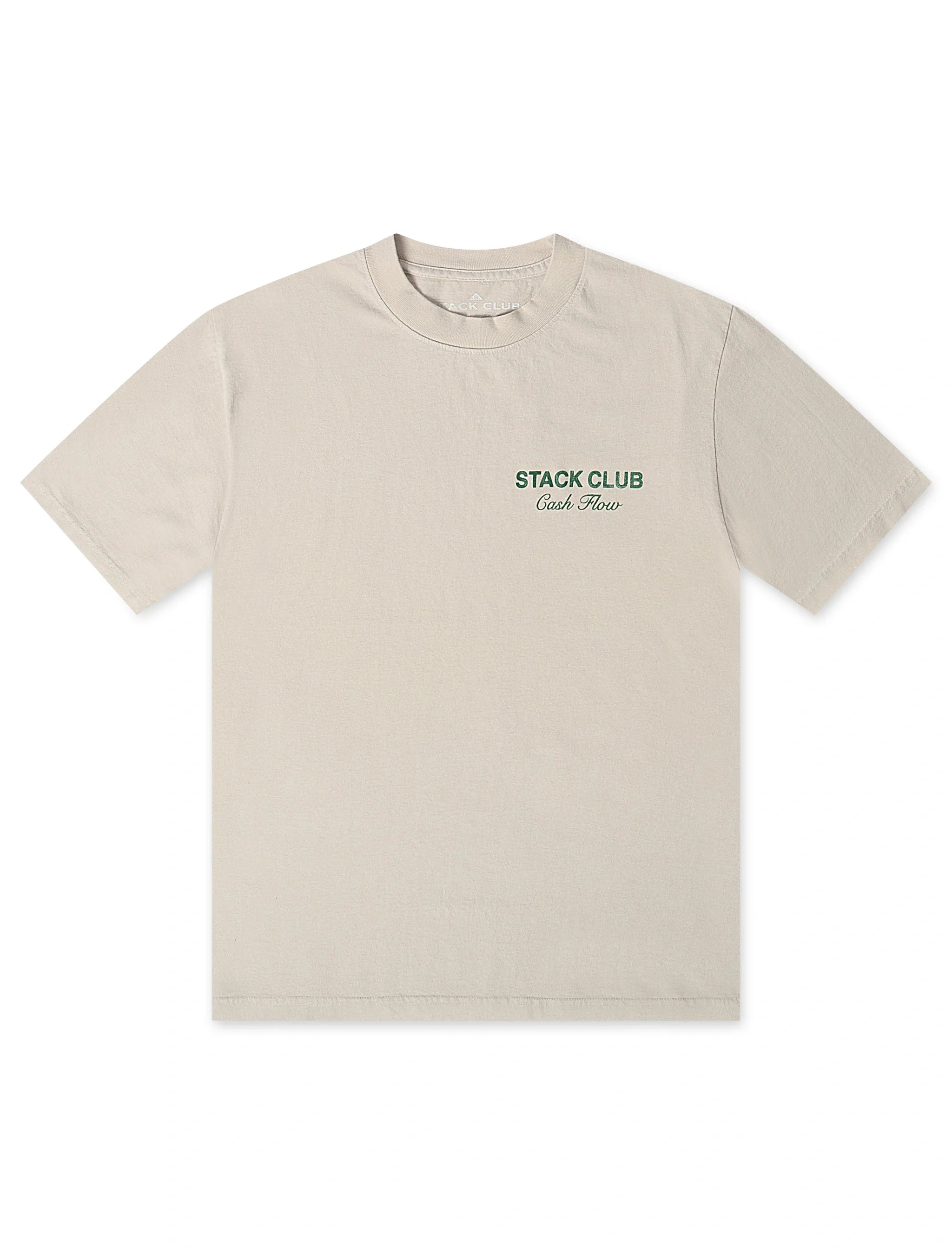 Stack Club Cash Flow Heavyweight Tee - Cream/Green