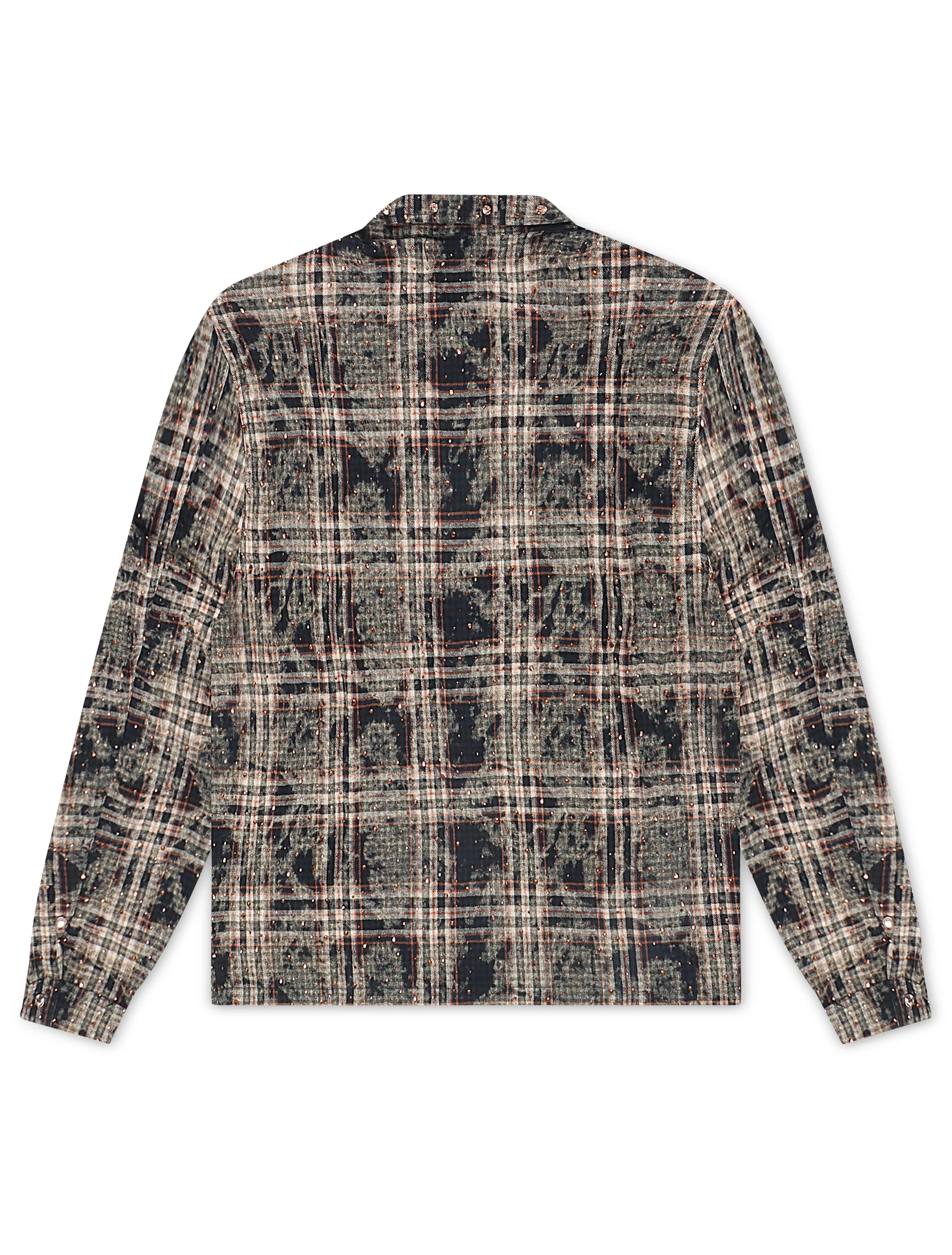 Rebel Denim Rhinestone Flannel - Navy