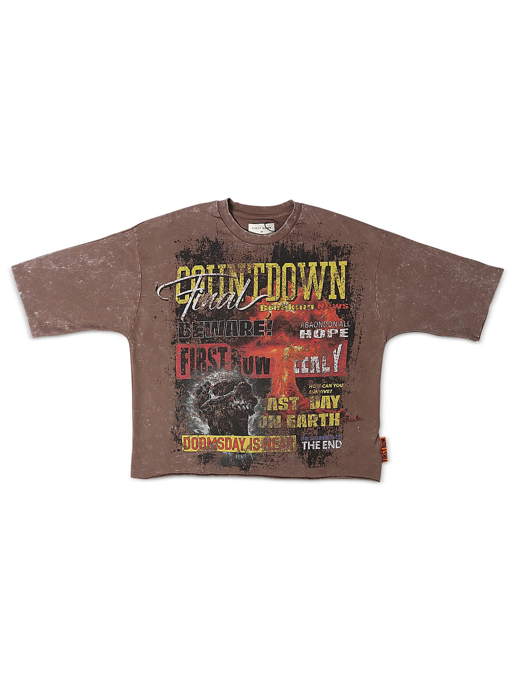 First Row Countdown Cropped Tee - Caffe