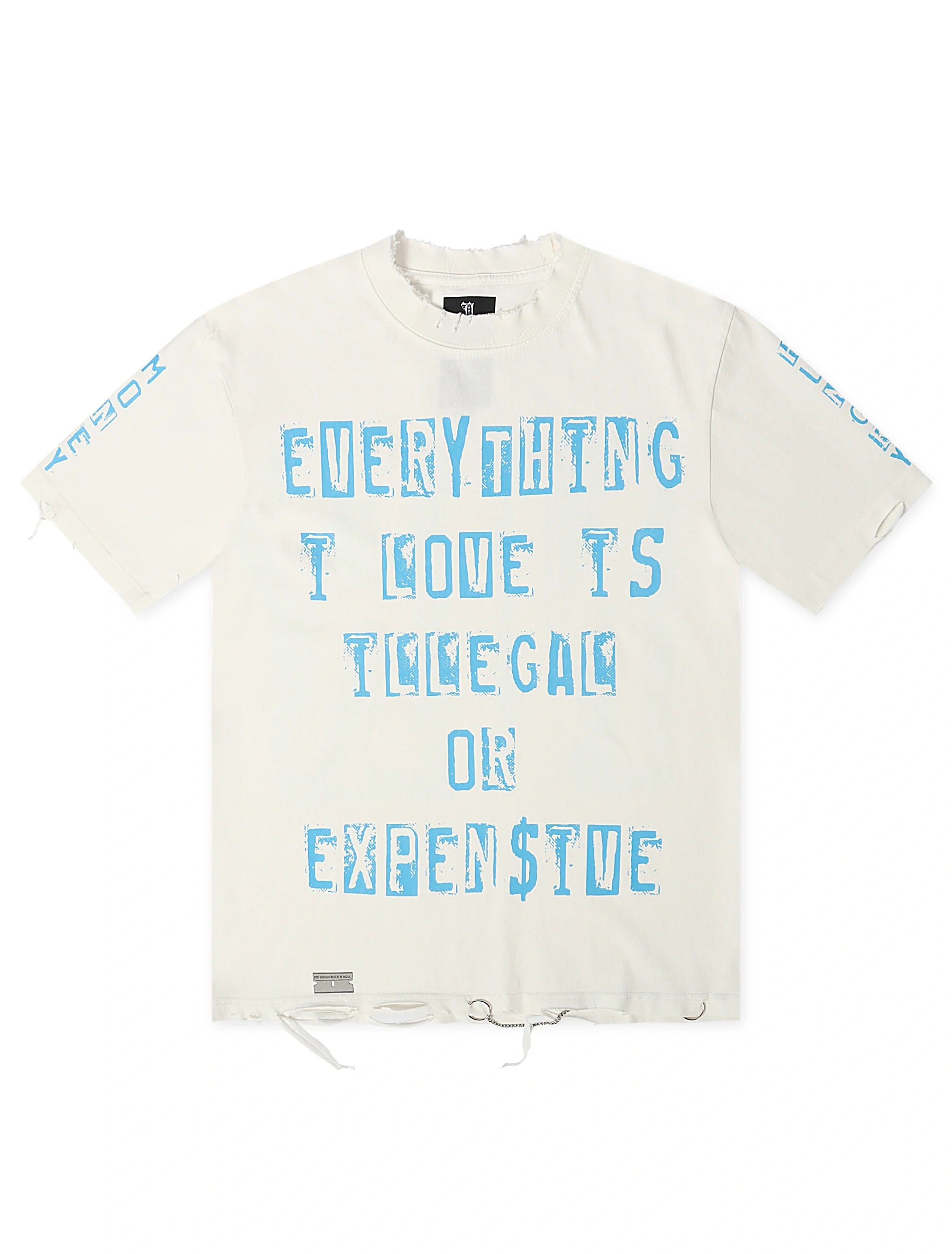 November Reign Everything I Love Hand Shredded Tee - White