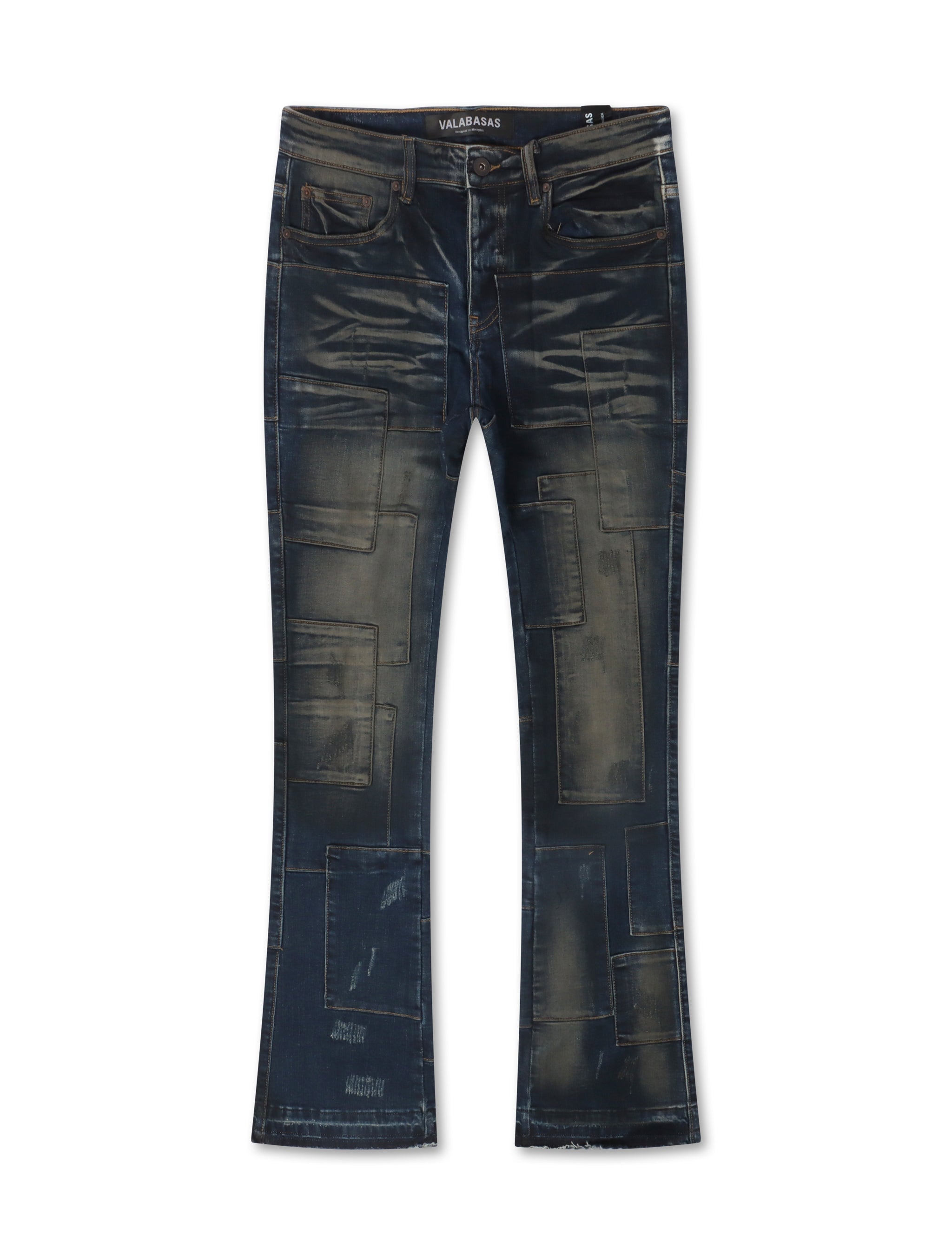 Valabasas Bricks Stacked Denim - Dirty Blue