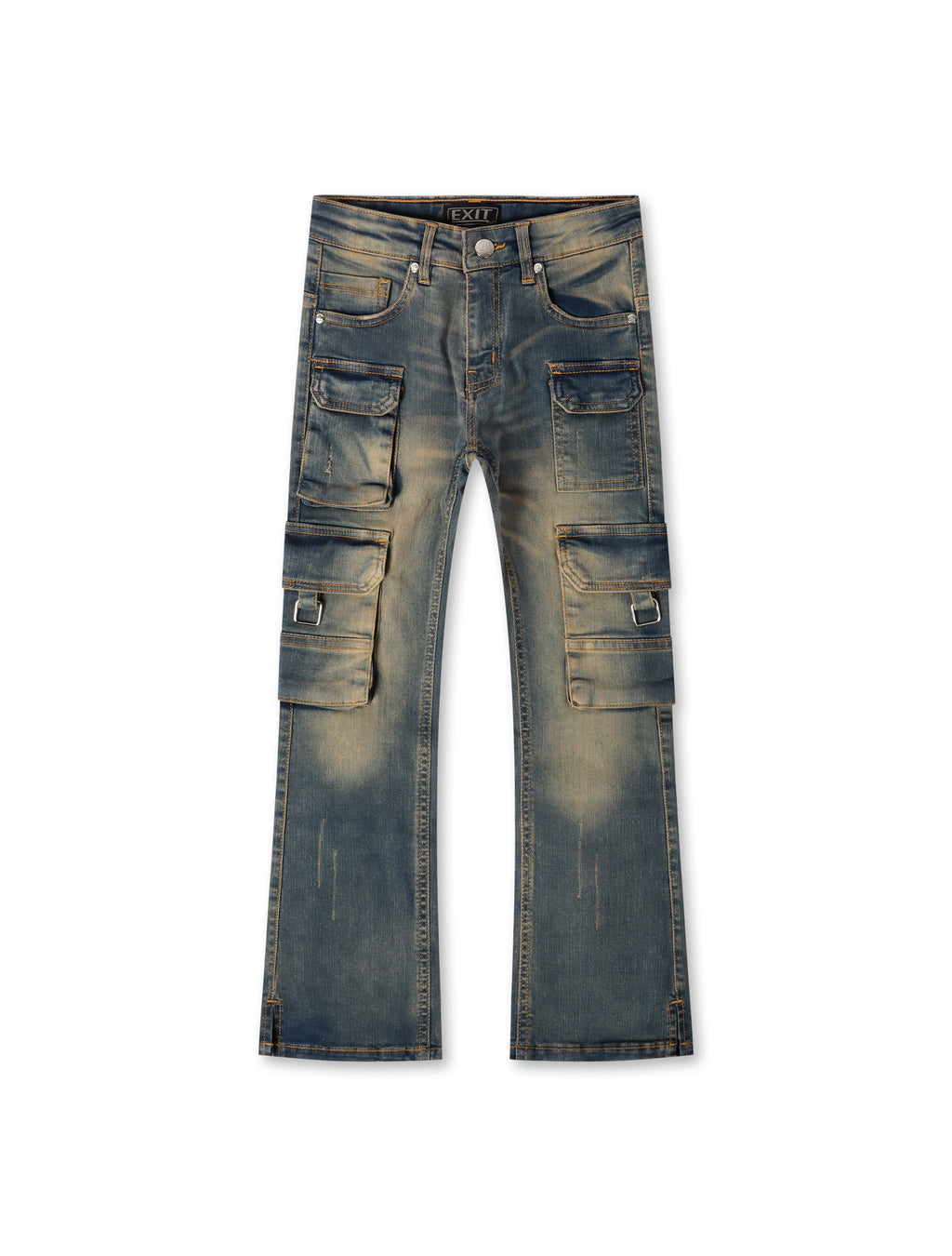Exit Apparel Stacked Cargo Jeans - Blue