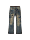 Exit Apparel Stacked Cargo Jeans - Blue