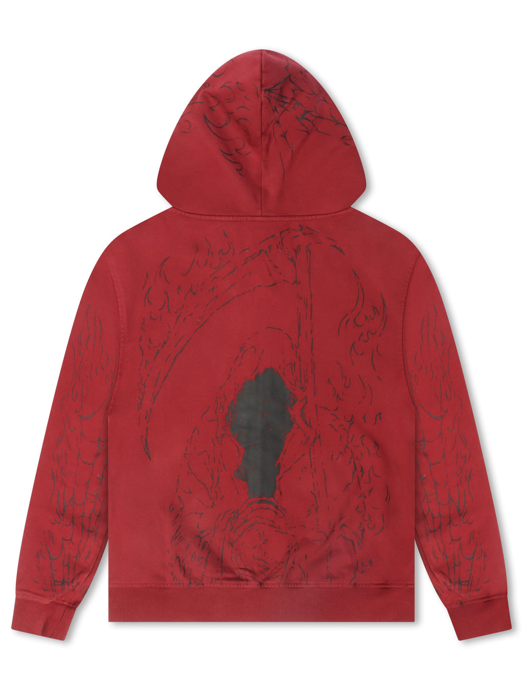 Revenge Tattoo Zip Jacket - Red/Black