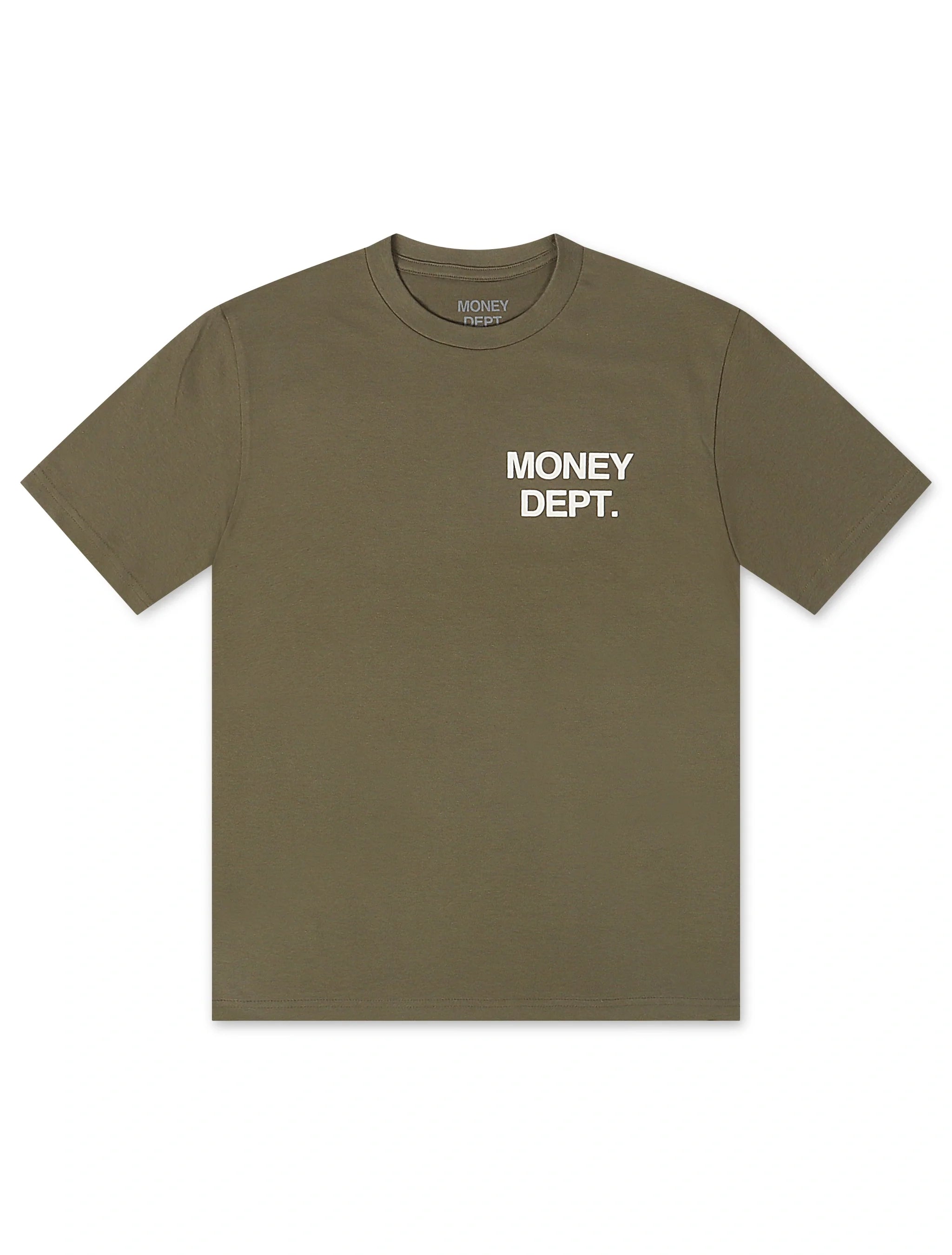 Money Dept. Los Angeles Heavyweight Tee - Light Olive/White