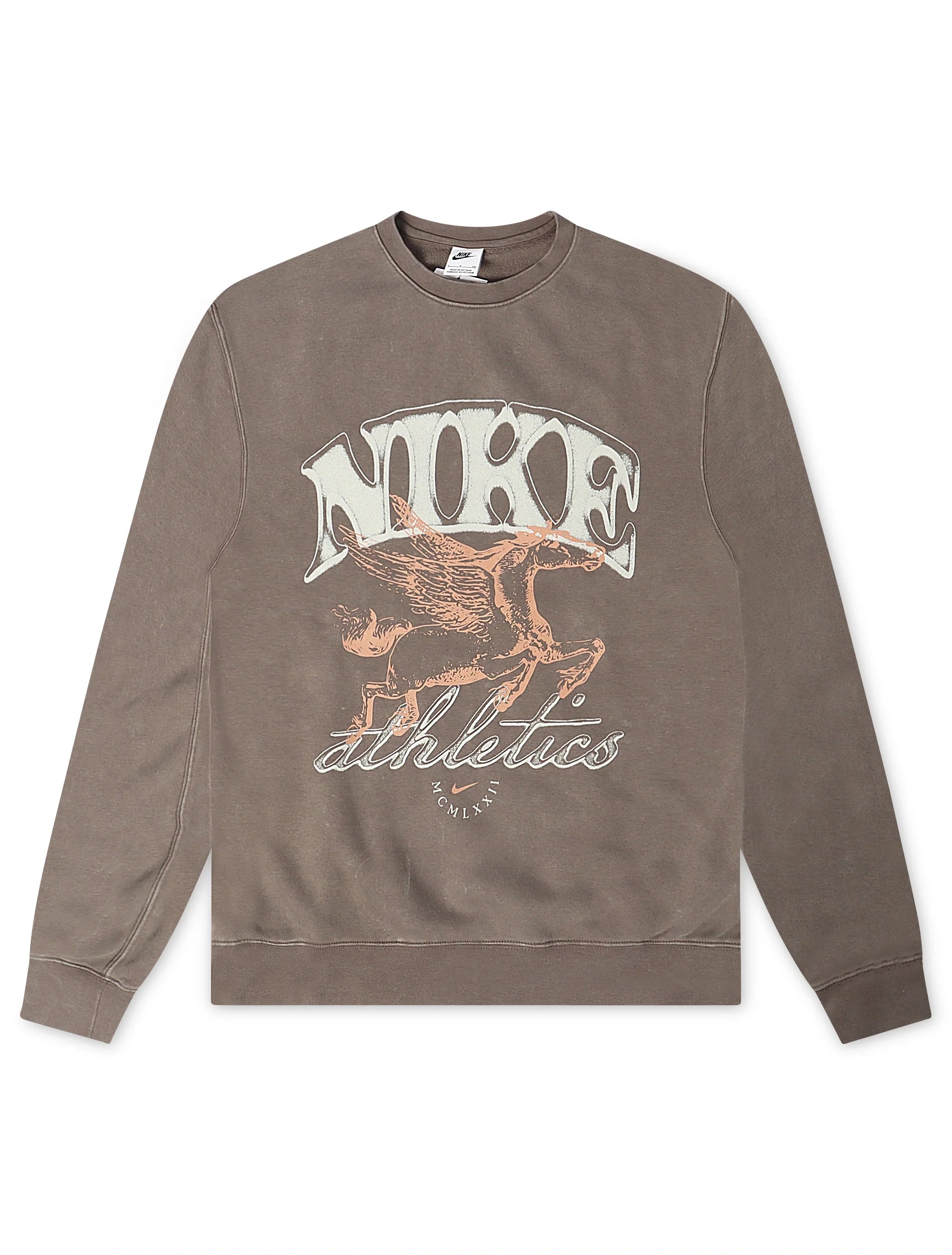 Nike Mens Sportswear Club Fleece Crewneck - Cave Stone
