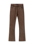 Rebel Denim Diamond Stacked Sweatpants - Brown