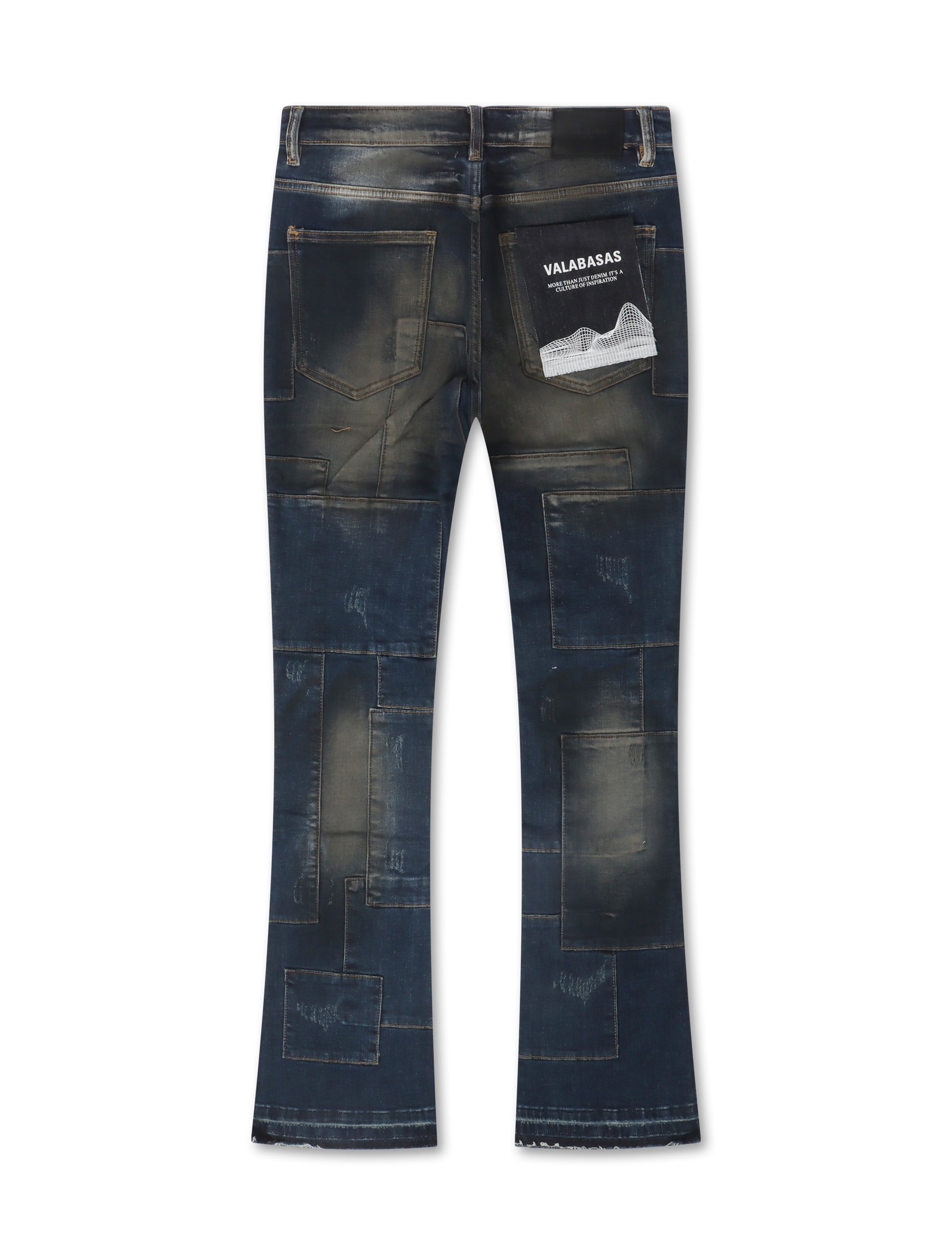 Valabasas Bricks Stacked Denim - Dirty Blue