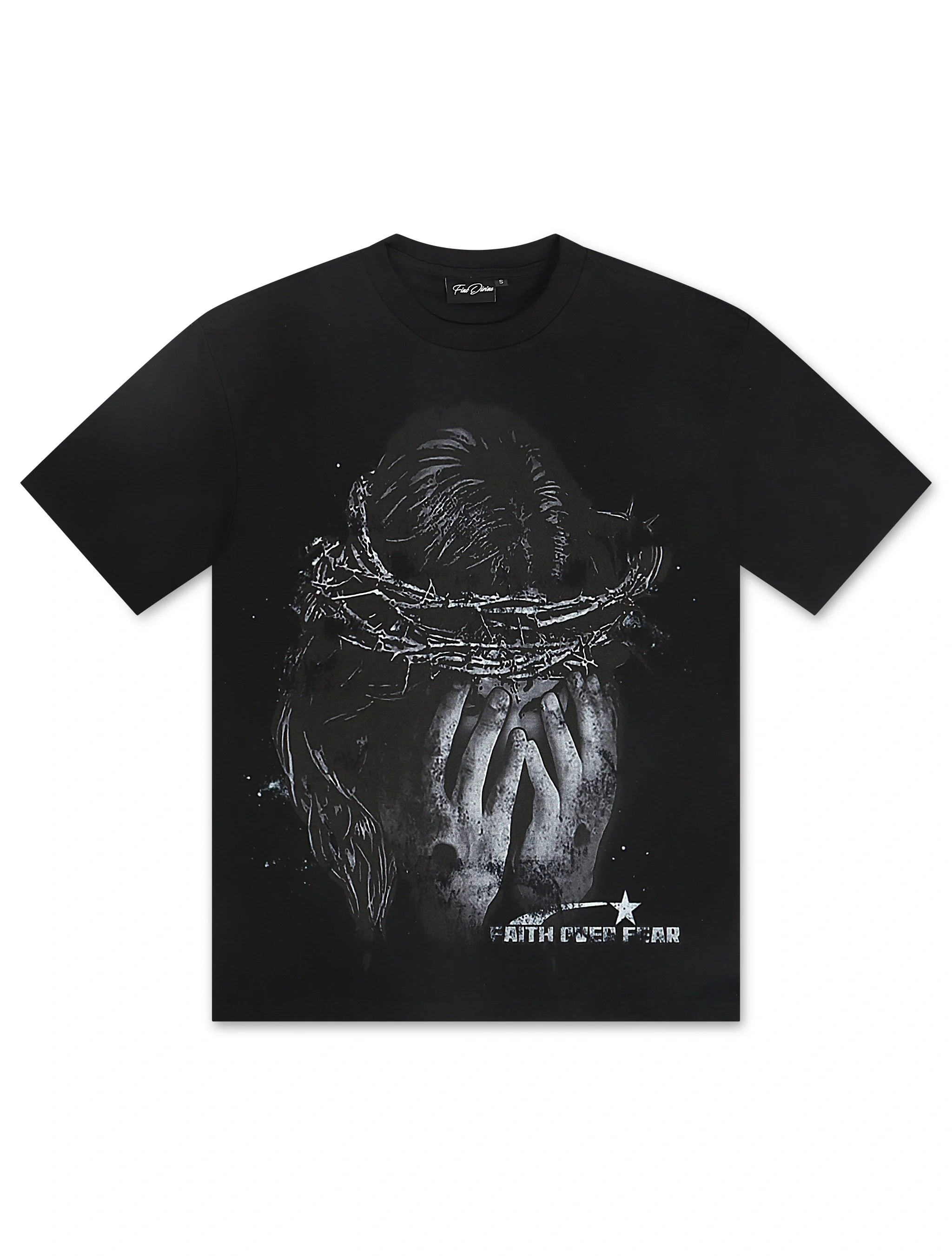 Fine Divine Faith Over Fear Tee - Black