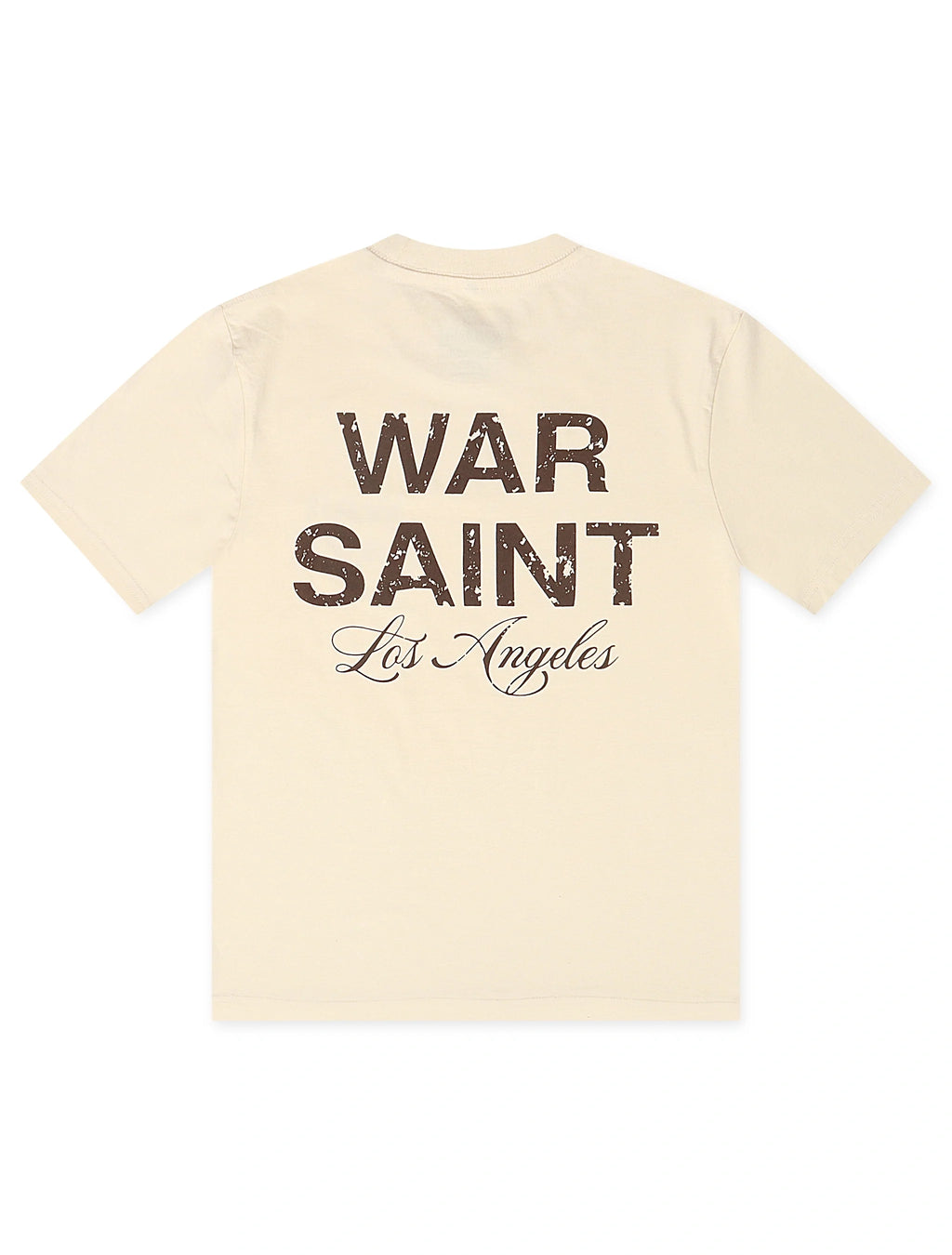 Warsaint LA Script Tee - Ecru/Brown