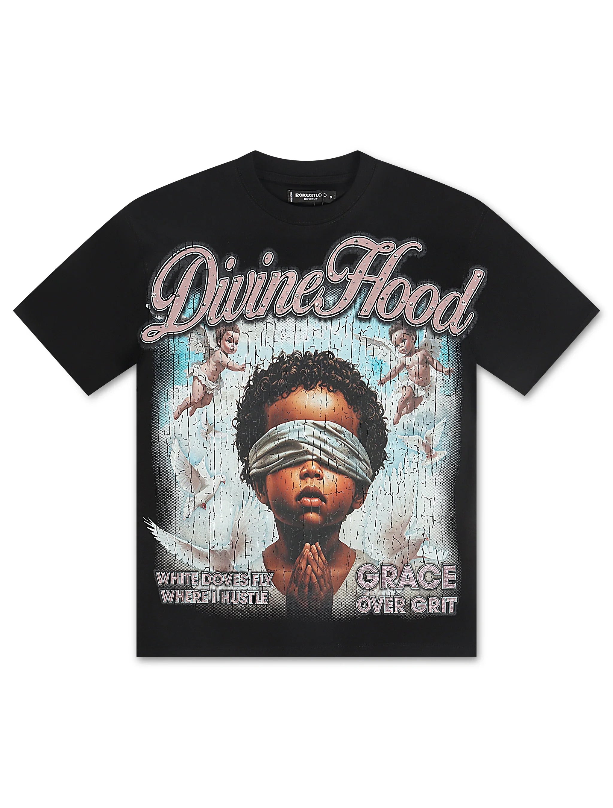 Roku Studio Divine Hood Boxy Tee - Black