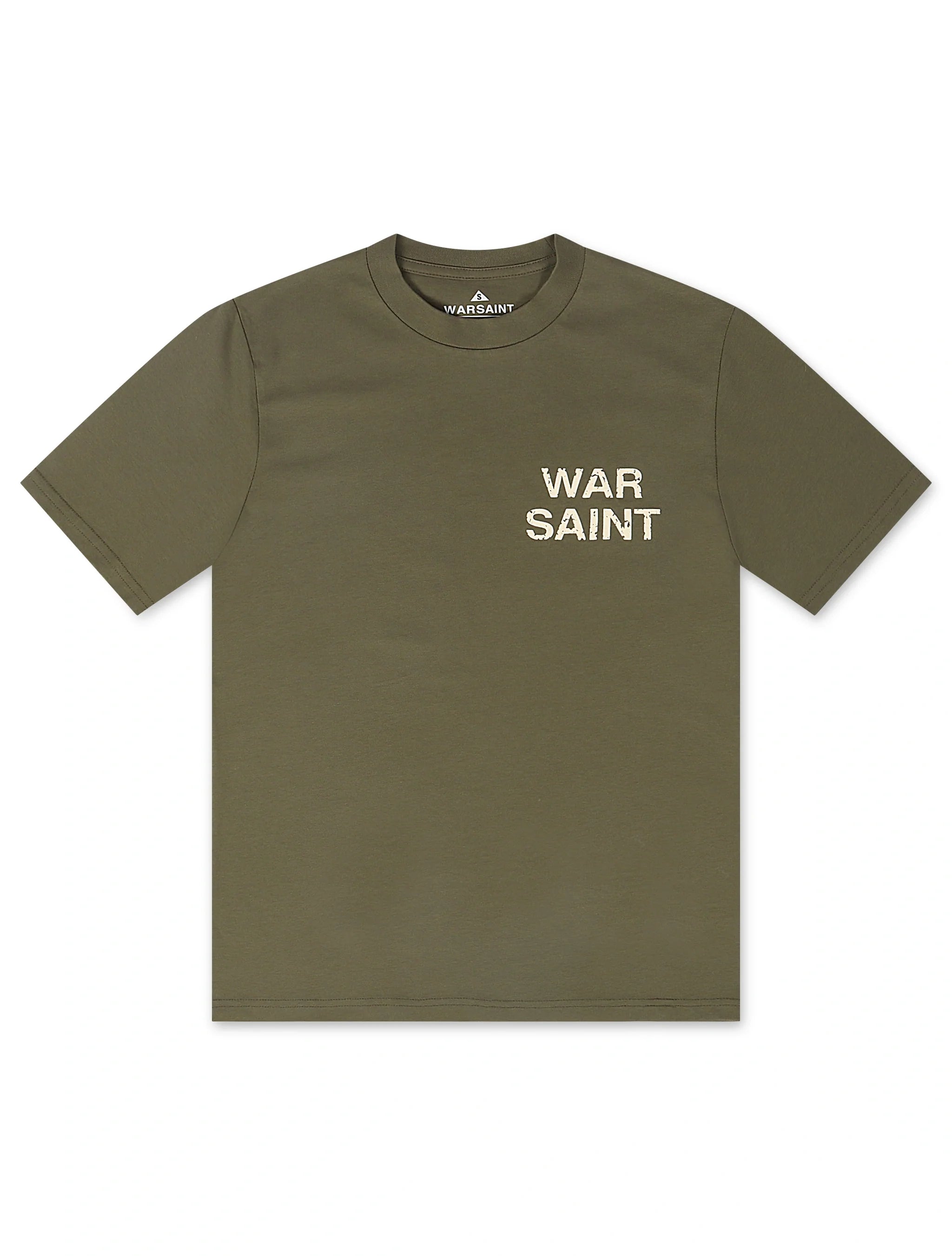Warsaint LA Script Tee - Army/Cream
